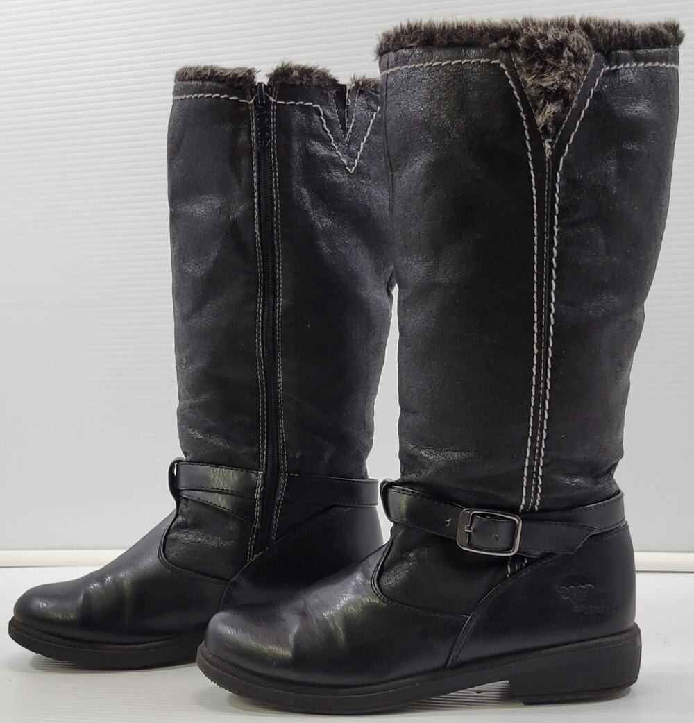 *E) Weather Protectors by Totes Women's Black Faux Fur Boots 5409 Size 8